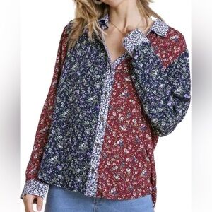 Umgee Multicolor Floral Button Down Shirt